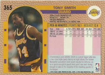 1992-93 Fleer Tony Smith #365 card back image