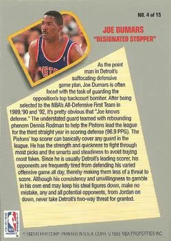 1992-93 Fleer Joe Dumars [Total D] Total D #4 card back image