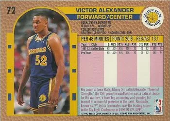 1992-93 Fleer Victor Alexander #72 card back image