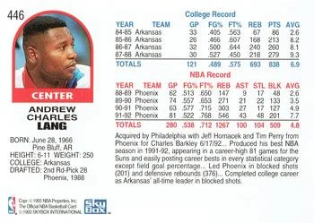 1992-93 Hoops Andrew Lang #446 card back image
