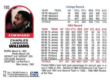 1992-93 Hoops Buck Williams #195 card back image