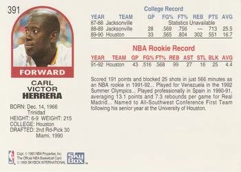 1992-93 Hoops Carl Herrera #391 card back image