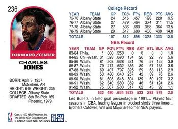 1992-93 Hoops Charles Jones #236 card back image