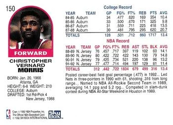 1992-93 Hoops Chris Morris #150 card back image
