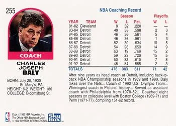 1992-93 Hoops Chuck Daly CO #255 card back image