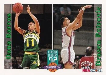 1992-93 Hoops Dana Barros / Drazen Petrovic LL #321 card image