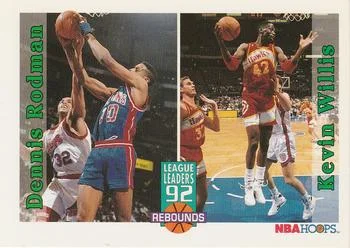 1992-93 Hoops Dennis Rodman / Kevin Willis LL #325 card image