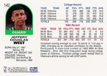 1992-93 Hoops Doug West #142 card back image