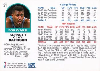 1992-93 Hoops Kenny Gattison #21 card back image