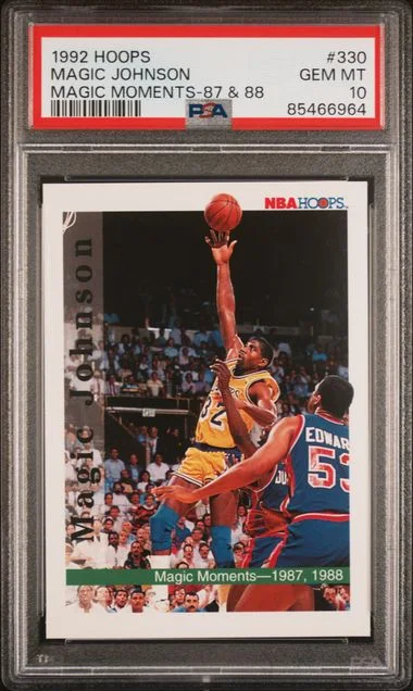1992-93 Hoops Magic Johnson Magic Moments-87 & 88 #330 card image