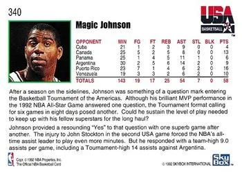 1992-93 Hoops Magic Johnson BTA #340 card back image