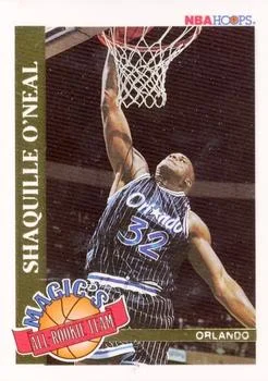 1992-93 Hoops Shaquille O'Neal [Magic's All-Rookie Team] Magic's All-Rookie Team #1 card image