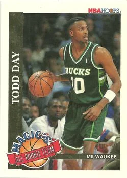 1992-93 Hoops Todd Day [Magic's All-Rookie Team] Magic's All-Rookie Team #7 card image