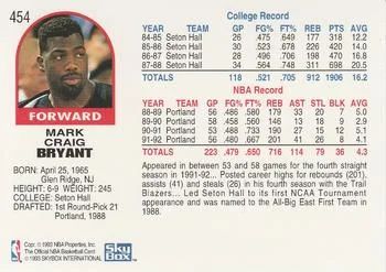 1992-93 Hoops Mark Bryant #454 card back image
