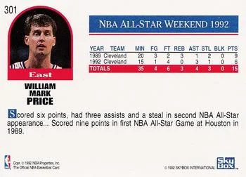 1992-93 Hoops Mark Price #301 card back image