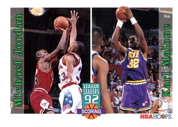 1992-93 Hoops Michael Jordan / Karl Malone LL #320 card image