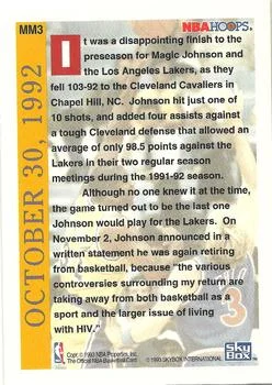1992-93 Hoops Magic Johnson [More Magic] More Magic #MM3 card back image