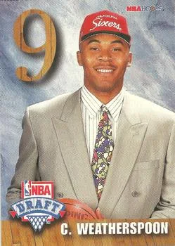 1992-93 Hoops Clarence Weatherspoon EXCH [NBA Draft Lottery Pick Exchange] NBA Draft Lottery Pick Exchange #H card image