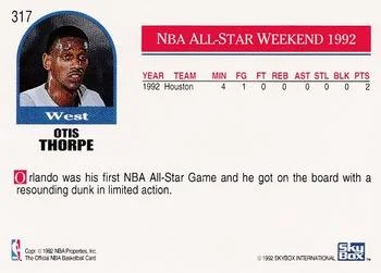 1992-93 Hoops Otis Thorpe #317 card back image