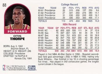 1992-93 Hoops Otis Thorpe #88 card back image