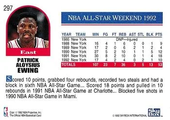 1992-93 Hoops Patrick Ewing #297 card back image