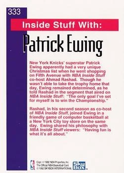1992-93 Hoops Patrick Ewing IS #333 card back image