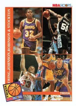 1992-93 Hoops Patrick Ewing / Magic Johnson / David Robinson / John Stockton #485 card image