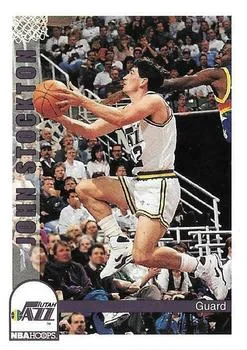 1992-93 Hoops John Stockton PROMOUnnumbered version of base #229 [Promos] Promos #NNO card image