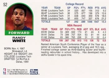 1992-93 Hoops Randy White #52 card back image