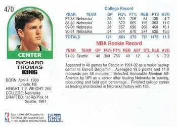 1992-93 Hoops Rich King #470 card back image