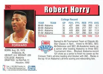 1992-93 Hoops Robert Horry ROO #392 card back image