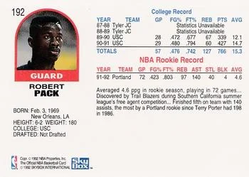 1992-93 Hoops Robert Pack #192 card back image