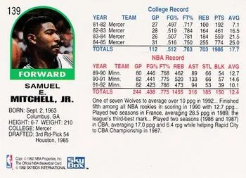 1992-93 Hoops Sam Mitchell #139 card back image