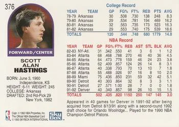 1992-93 Hoops Scott Hastings #376 card back image