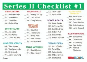 1992-93 Hoops Series II Checklist #1 CLChecklist: 351-443 #489 card image