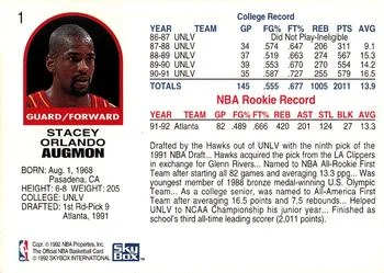 1992-93 Hoops Stacey Augmon #1 card back image