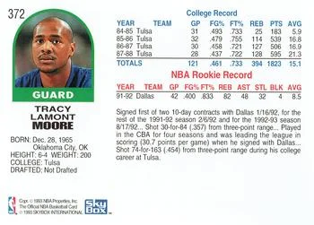 1992-93 Hoops Tracy Moore #372 card back image