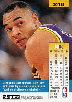 1992-93 SkyBox Blue Edwards #240 card back image