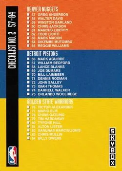 1992-93 SkyBox Checklist 2: 57-112 #323 card image