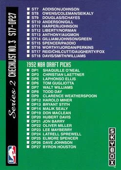 1992-93 SkyBox Checklist 3: 411-413 and Inserts #413 card image