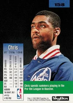 1992-93 SkyBox Chris Morris #158 card back image
