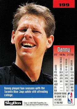 1992-93 SkyBox Danny Ainge #199 card back image