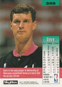 1992-93 SkyBox Dave Hoppen #399 card back image