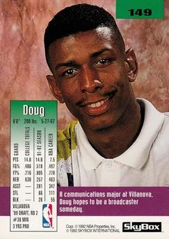 1992-93 SkyBox Doug West #149 card back image