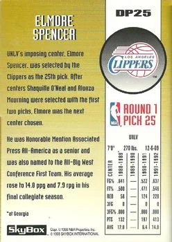 1992-93 SkyBox Elmore Spencer [Draft Picks] Draft Picks #DP25 card back image