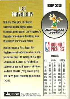 1992-93 SkyBox Lee Mayberry [Draft Picks] Draft Picks #DP23 card back image