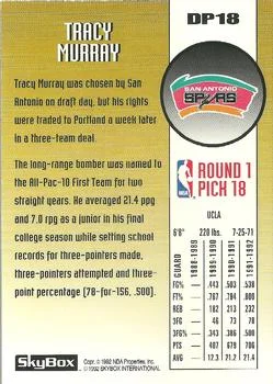 1992-93 SkyBox Tracy Murray [Draft Picks] Draft Picks #DP18 card back image