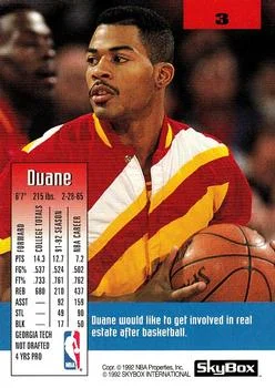 1992-93 SkyBox Duane Ferrell #3 card back image
