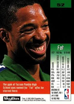 1992-93 SkyBox Fat Lever #52 card back image