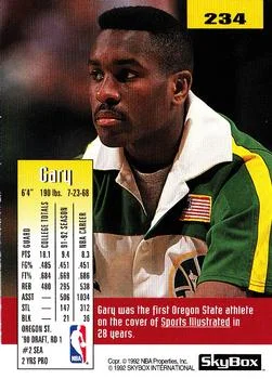 1992-93 SkyBox Gary Payton #234 card back image